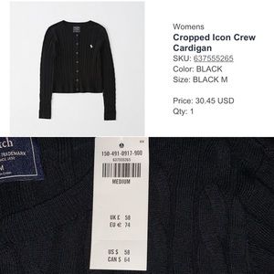 A&F Black Icon Cardigan